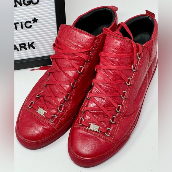 BALENCIAGA Arena High Tops in Red. - Picture 2 of 5
